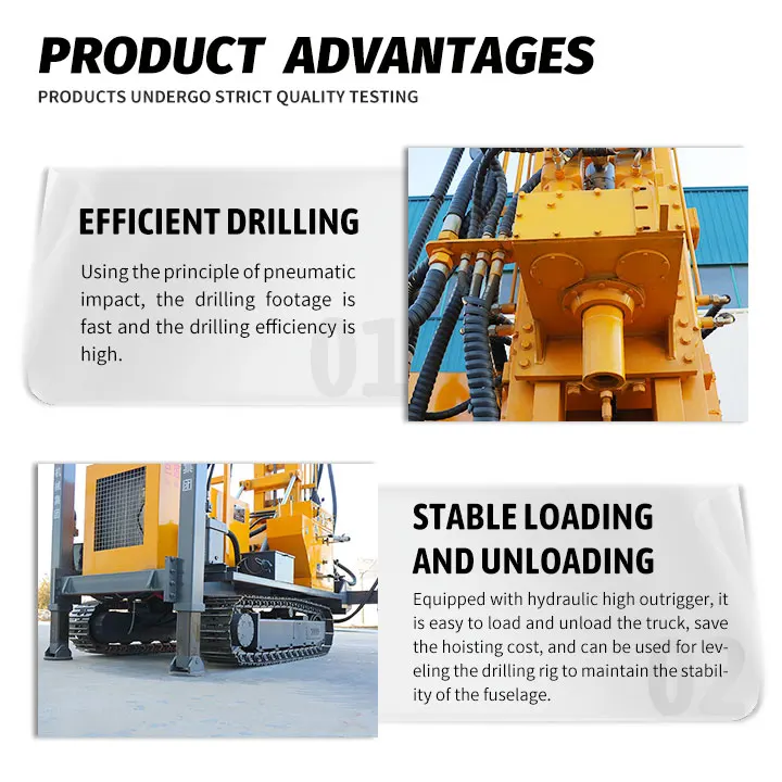 지질 탐사 시추 장비 크롤러 유압 시스템 (DTH 해머 포함, 시추 깊이 200m-800m)