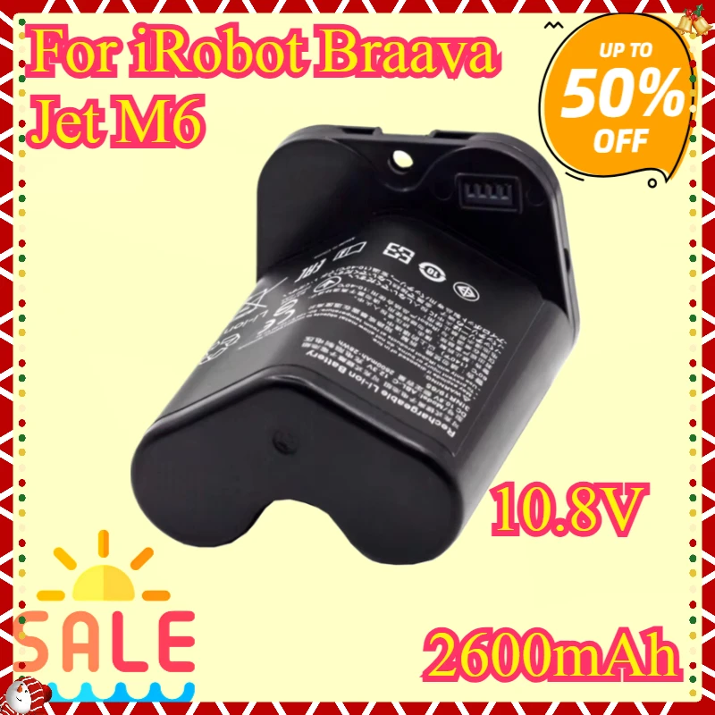 

For IRobot Braava Jet M6 6110 Ultimate Robot Mop Part Number Series 3INR 19/65 10.8V 2600mAh ABL-C Vacuum Cleaner Li-Ion Battery