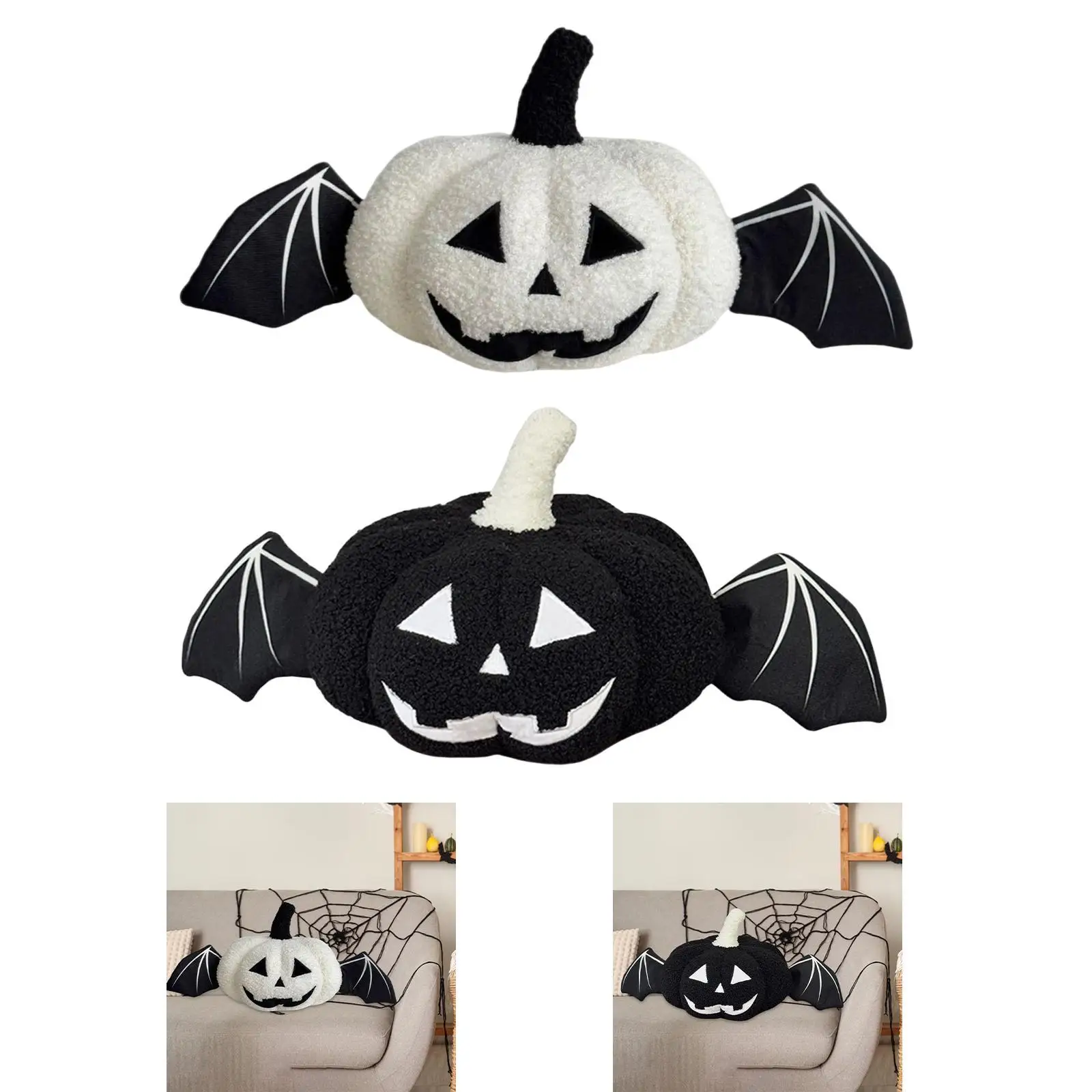Halloween Pumpkin Throw Pillow Sofa Cushion Halloween Decoration Adorable Props for Party Car Birthday Thanksgiving Couch