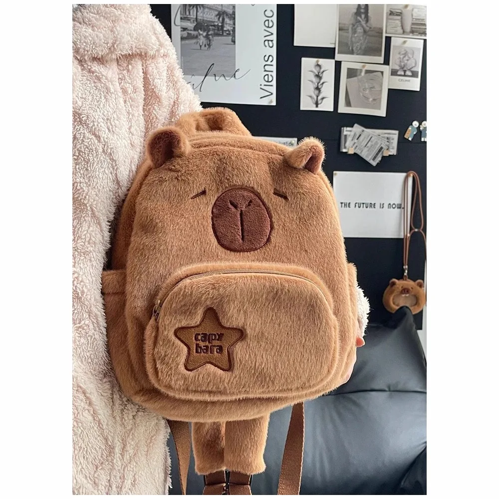

Capybara Plush Backpack Kawaii Fashion Plushie Doll Fur Bag Children's Bag Shoulder Bag Mini Knapsack Bags Gifts For Girlfriend