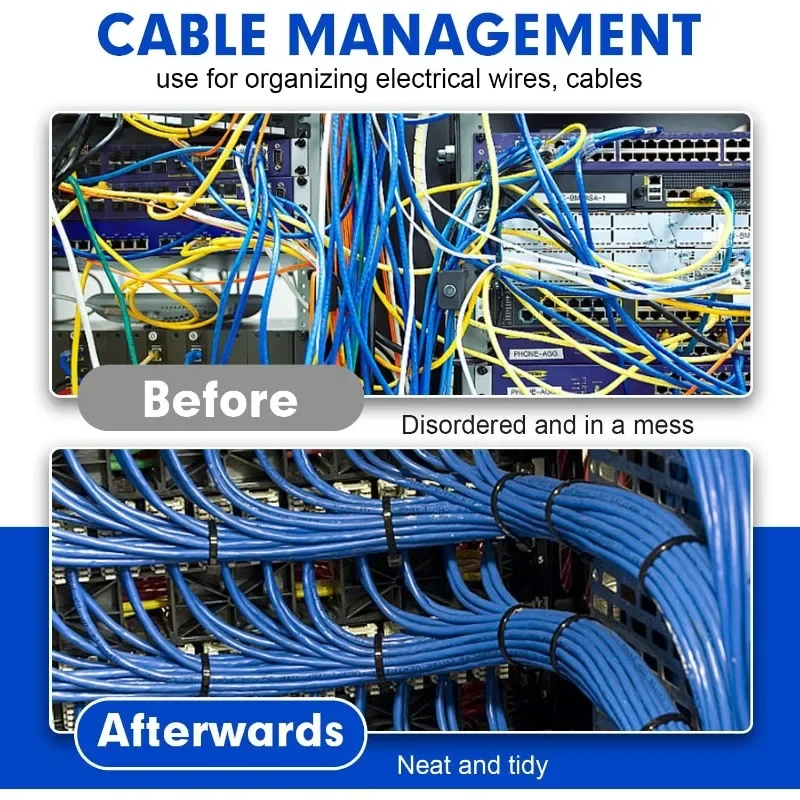1000/100 قطعة العلاقات كابل النايلون البلاستيك الذاتي قفل الحبل العلاقات الأشرطة قابل للتعديل كابلات الربط حلقة المنزل مكتب سلك البريدي العلاقات