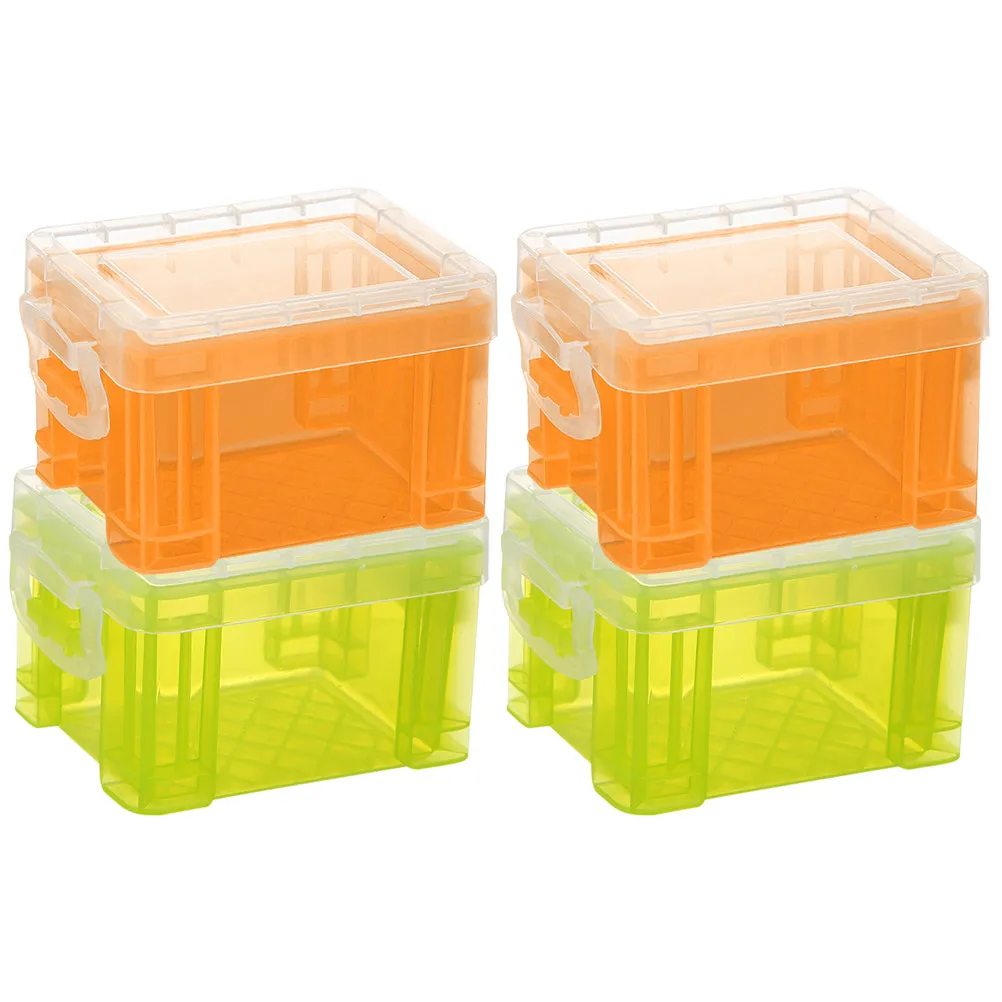 4Pcs Colorful Desktop Storage Box Multifunctional Compact Makeup Cosmetics Organizer Large Capacity Sundry Organizer with Lid