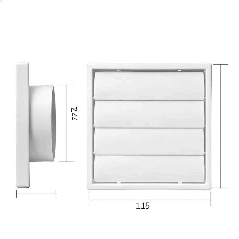 ABS Plastic Air Vent Grille Gravity Louver Wall Exhaust Duct Hood Rain Shield For HVAC Ventilation System Fittings