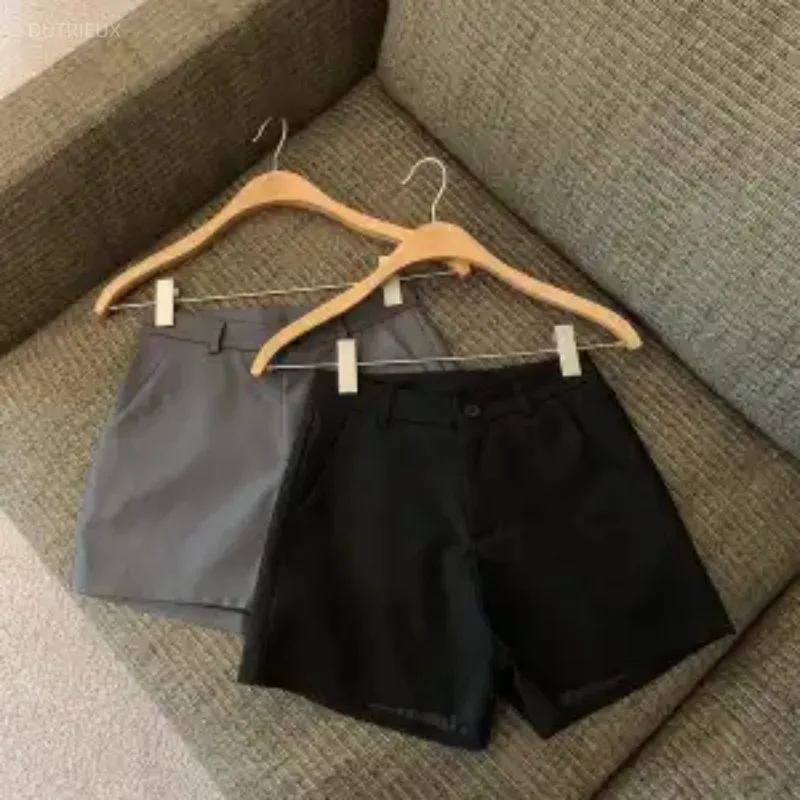 Spring Summer Shorts Mujer Solid High Waist Versatile Women Pants Korean Fashion Casual Vintage Pantalones Cortos