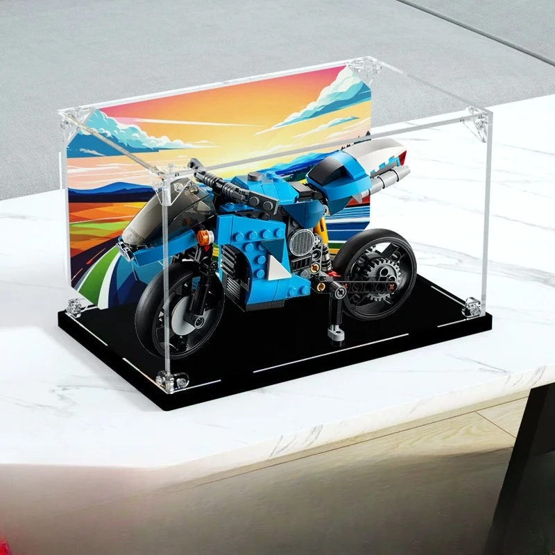 

Suitable for LEGO 31114 super motorcycle model building block figure storage box dust cover acrylic display box