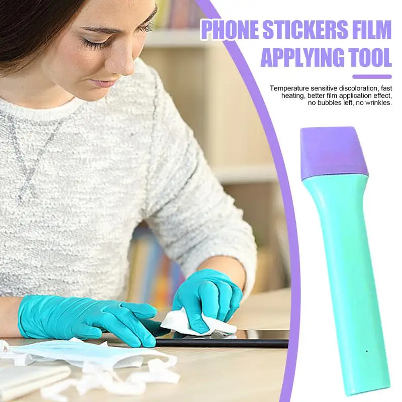 Silicone Thermostatic Heating Pen Phone Front Back Screen Protector Applying Tool Silicone Thermostatic Film Heating Applying