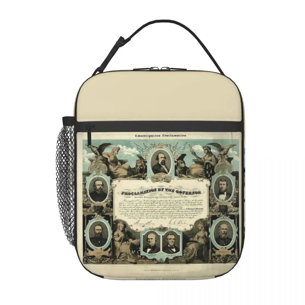 Emancipation Proclamation By E. Knobel (1865) Insulated Lunch Bag for Women Children Portable Food Boxes Thermal Lunch Box Tote