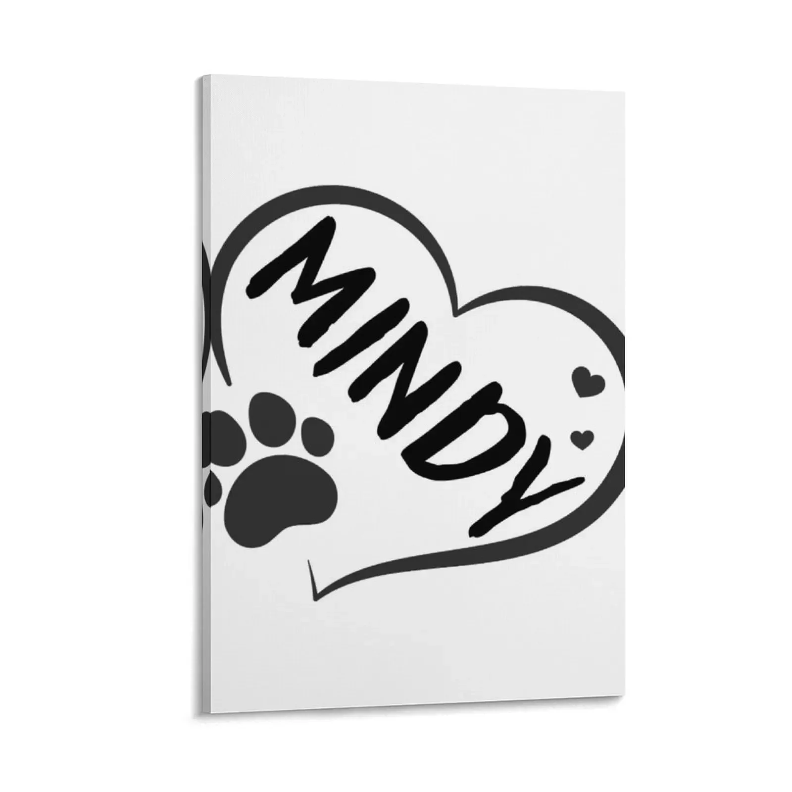 

Mindy cat name in a heart with a paw, great gift for dog or cat owners Canvas Painting anime figure canvas wall art