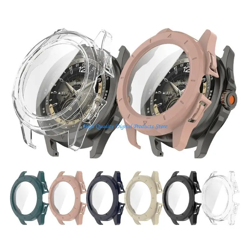 

U2JE Smartwatch Frame Housing Glass Film Cover Compatible for Watch Sport Integrated Screen Protector Shell Shockproof Sleeve