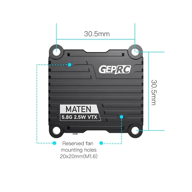 GEPRC MATEN 5.8G 2.5W VTX - 72CH 7 - 36V FPV RC 송신기 (피트 모델 포함)