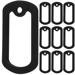 12pcs Dog Tag Silicone Dog Tag Protective Cover Dog Tag For Man Rubber Round Jewellery Tag