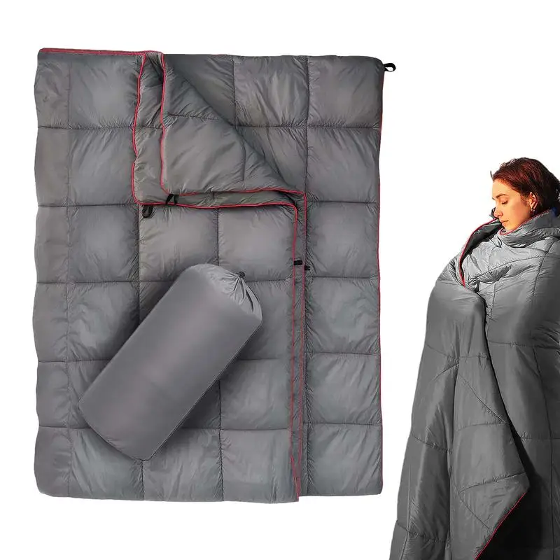 Camping Down Blanket Buttons Poncho Liner Military Accessories Ultralight Outdoor Travel Sleeping Pad Quilt Mat Hiking Picnic