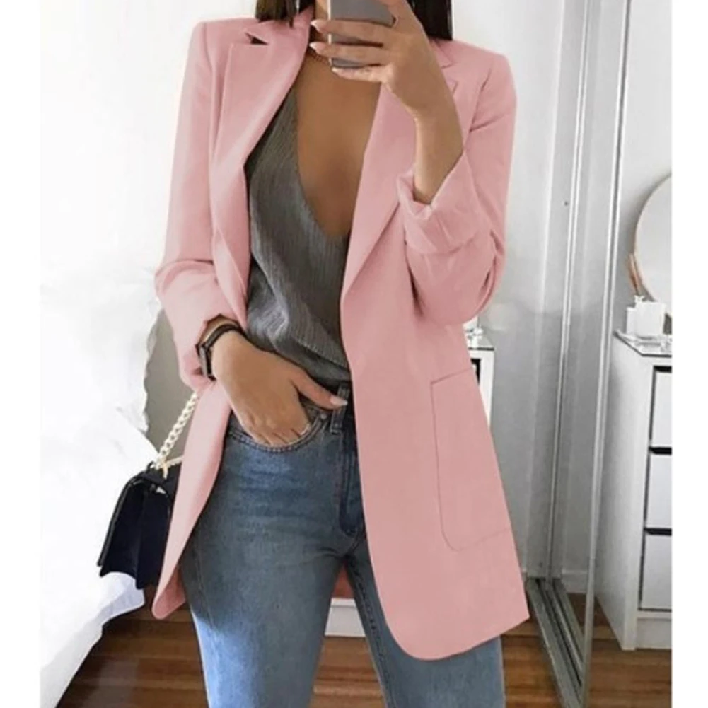 

Lightweight and breathable women's lapel slim cardigan with elegant suit jacket ideal for casual life and sports activities