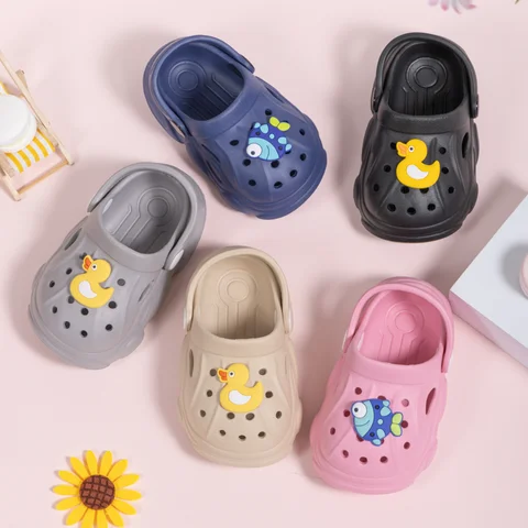 Summer Children's Cave Sandals Beach Surf Fishing Diving Slippers Lightweight Anti-slip Boys Girls Cartoons Mules 5-colors