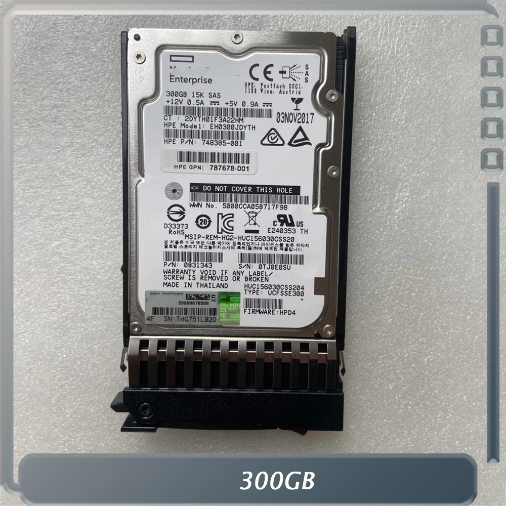 300 ГБ для HP J9F40A MSA 12G SAS 15K 2,5 787678 -001 748385 -001 748385 -001 Жесткий диск