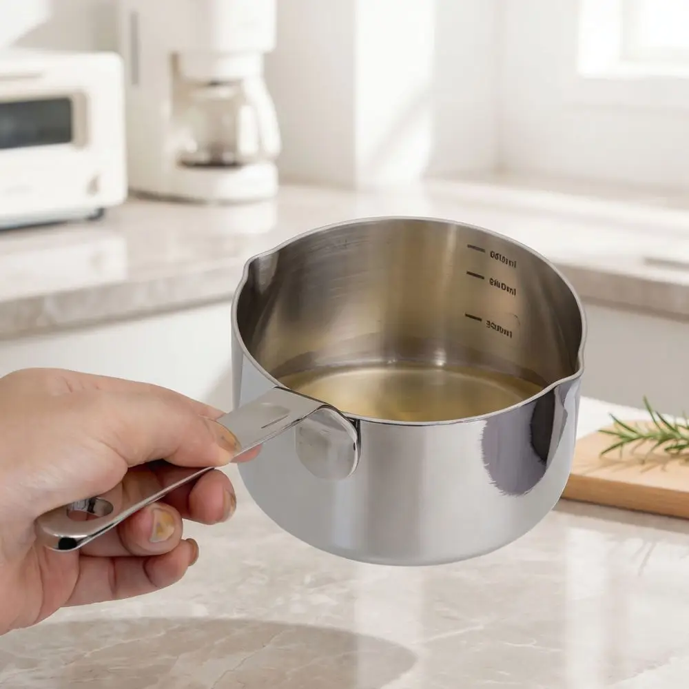 Small 304 Stainless Steel Saucepan Uncoated Baby Food Supplement Pot Portable Household Kitchen Cooking Heating Pan