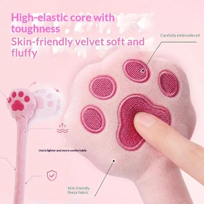 1Pcs Back Pain Relief Portable Body Vibration Hammer High Elasticity Latex Velvet Massage Pat Fu Character Slap Stick Massager