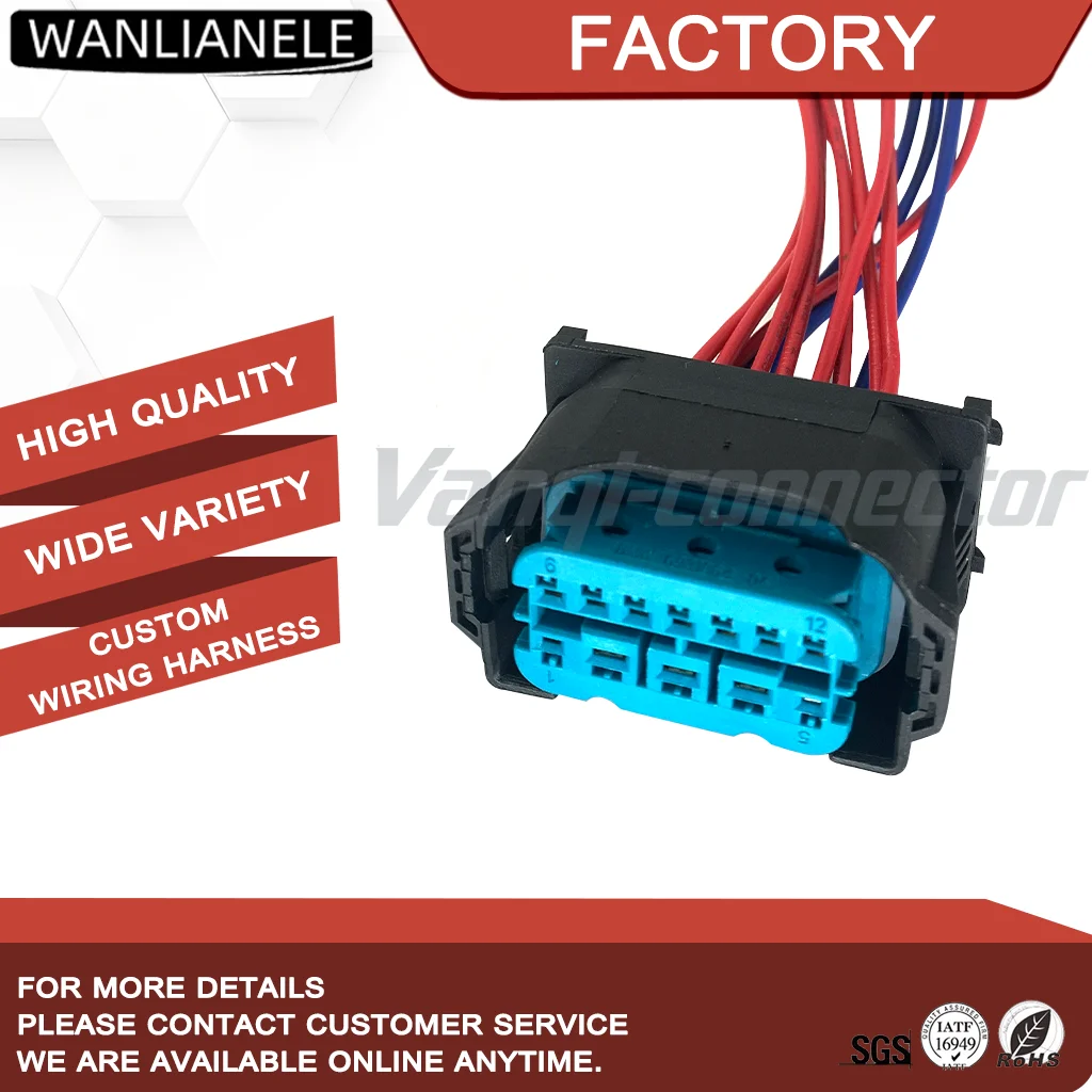 50set 6931864 1-1452335-9 12Pin Waterproof Automotive Connector Female Housing 2Row Black Car Wiring Harness Plug