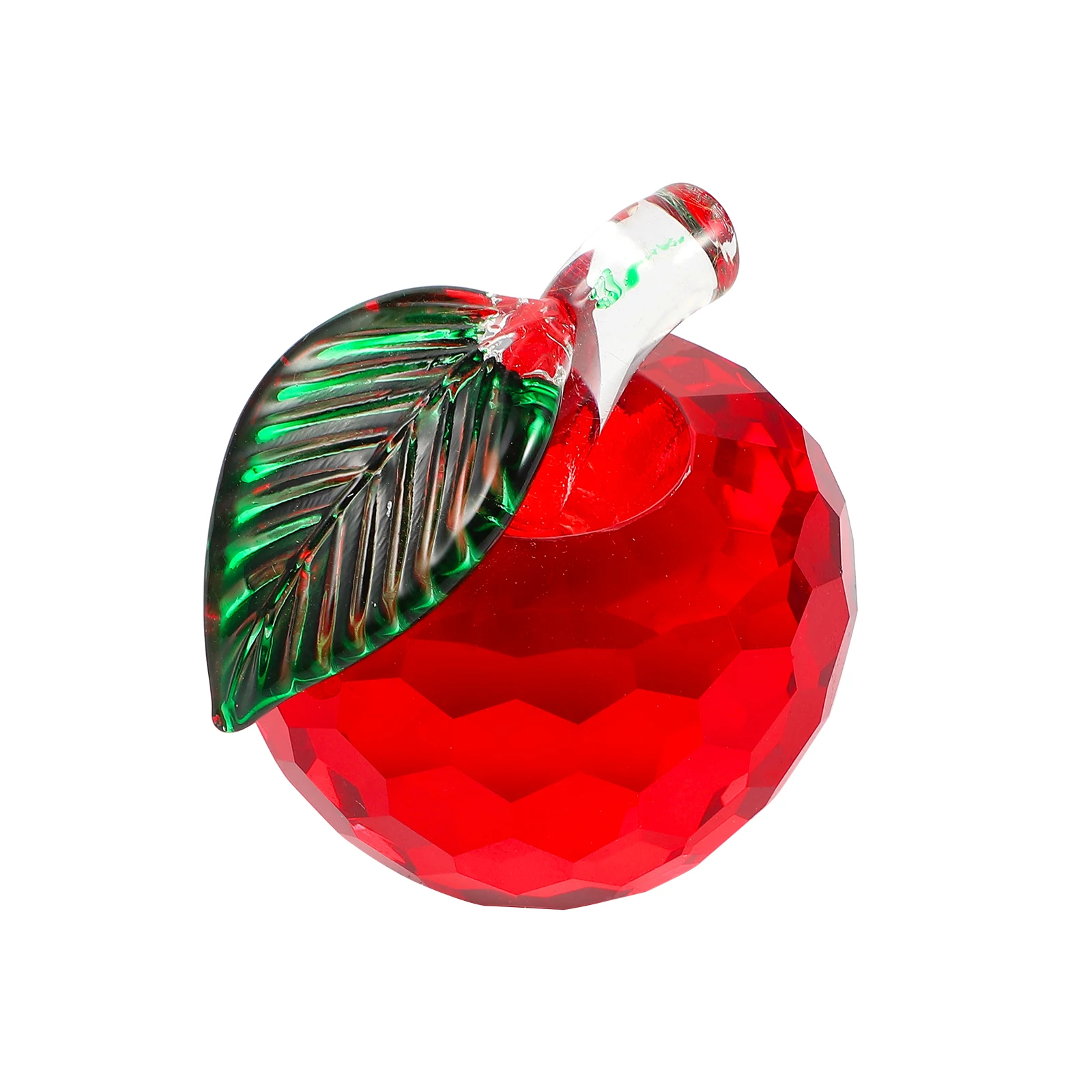 

Crystal Apple Gift Christmas Eve Present Decoration Paperweight Ornament Desktop Lifelike High Quality Fashion Clear Resin Apple