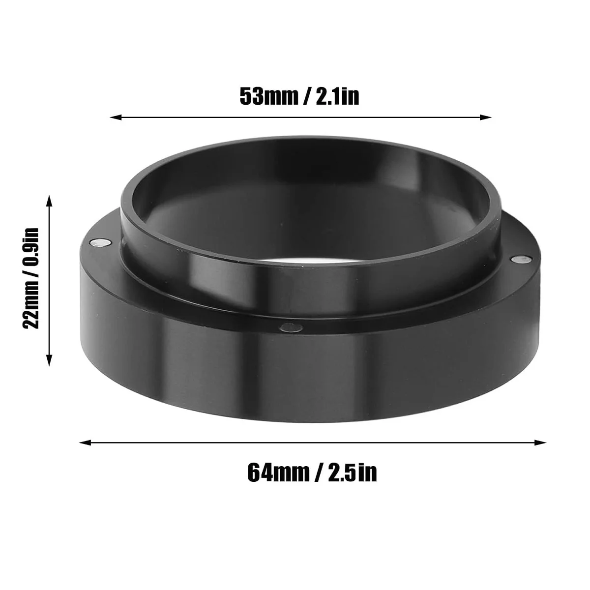 Coffee Dosing Ring for 51mm 53mm 58mm Profilter Portafilter Black Steel Espresso Funnel Easy to Place and Observe