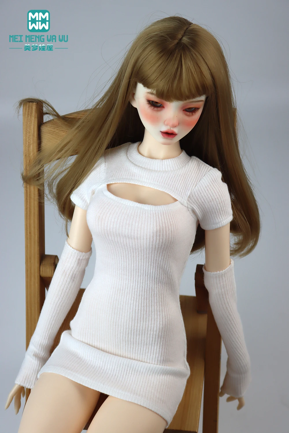 New 58-60cm 1/3 big bust BJD clothes Toys Spherical joint doll Fashion Long T-Shirt Arm Cover Pink White Grey Girl's gift