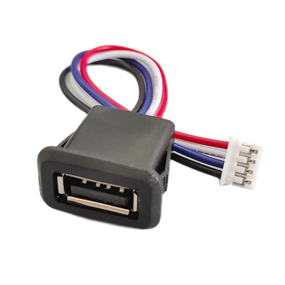 1-10 قطعة USB 2.0 أنثى مقبس الطاقة USB2.0 2/4Pin شحن ميناء موصل مع كابل PH محطات كهربائية سلك مقبس شاحن USB #3