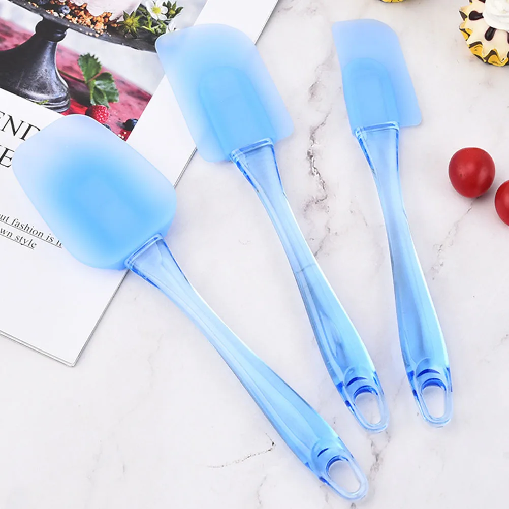 

3pcs Silicone Spatula Set Cake Cream Baking Tool With Hanging Hole Mixing Scraping Kitchen Supplies For Dessert Jam Cooking
