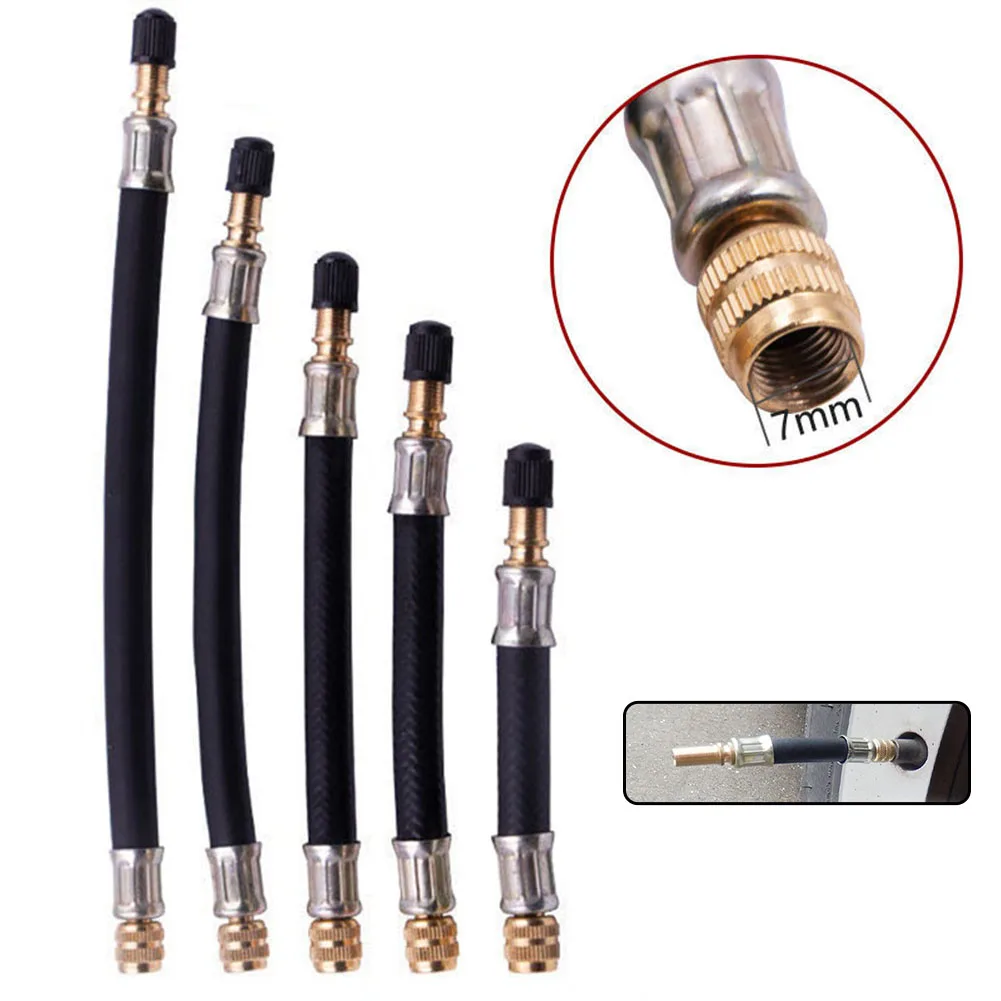 100/130/150/180/210mm Copper Tire Valve Stem Extension Adapter Pole Rubber Hose Inflatable Pump Tube Adapter Auto Tyre Part