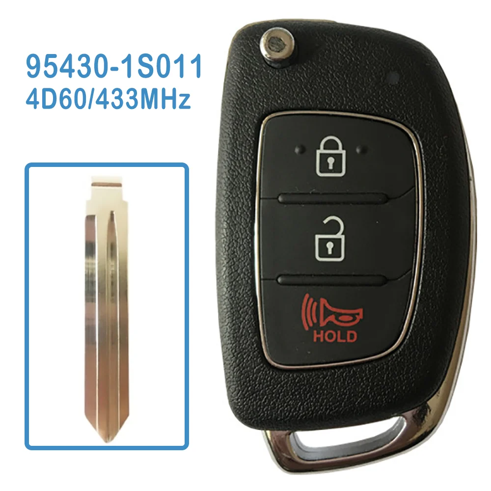 

2 Pcs 95430-1S011 Auto Smart Remote 433MHz 2+1 Buttons 4D60 80bit Car Key Fob For Hyundai HB20