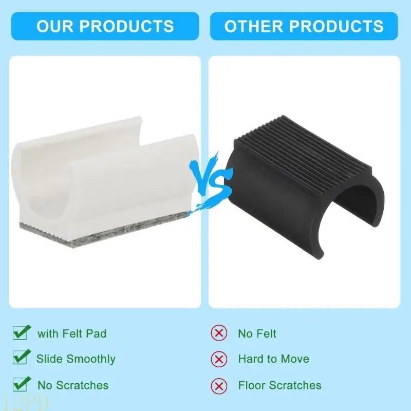

12PD Furniture Leg Cushions U Felted Pad Offering Protecting Against Noise