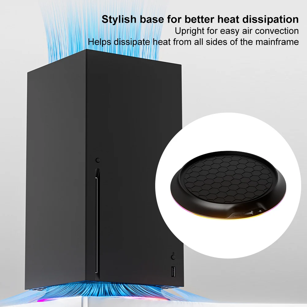 

Cooling Station Dock for Xbox Series X Console Anti-Slip Cooler Docking RGB with USB 2.0 Port Holder Dock Base Game Accessories