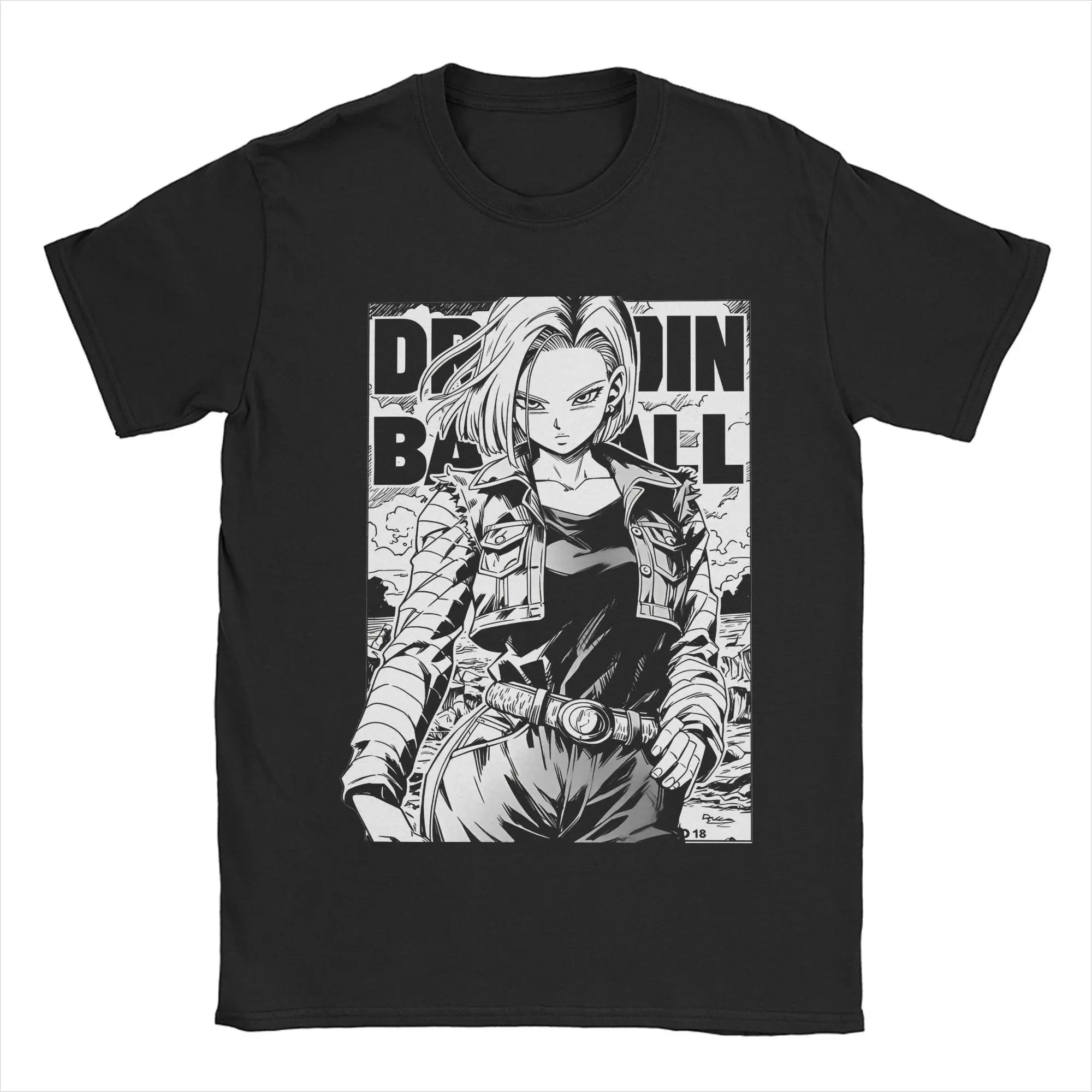 2026 Chinese New Year Android 18 Dragon Ball Z T-shirt Men's and Women's Round Neck Short Sleeve T-shirt Large Top