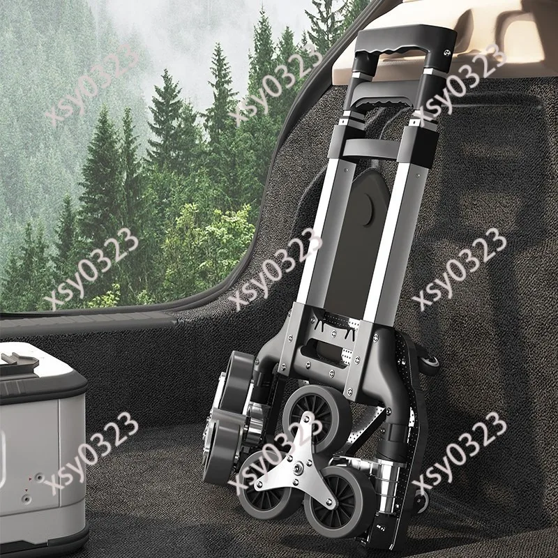 Foldable Hand Trolley Portable Shopping Cart Luggage Hauler for Groceries Courier Goods Transport