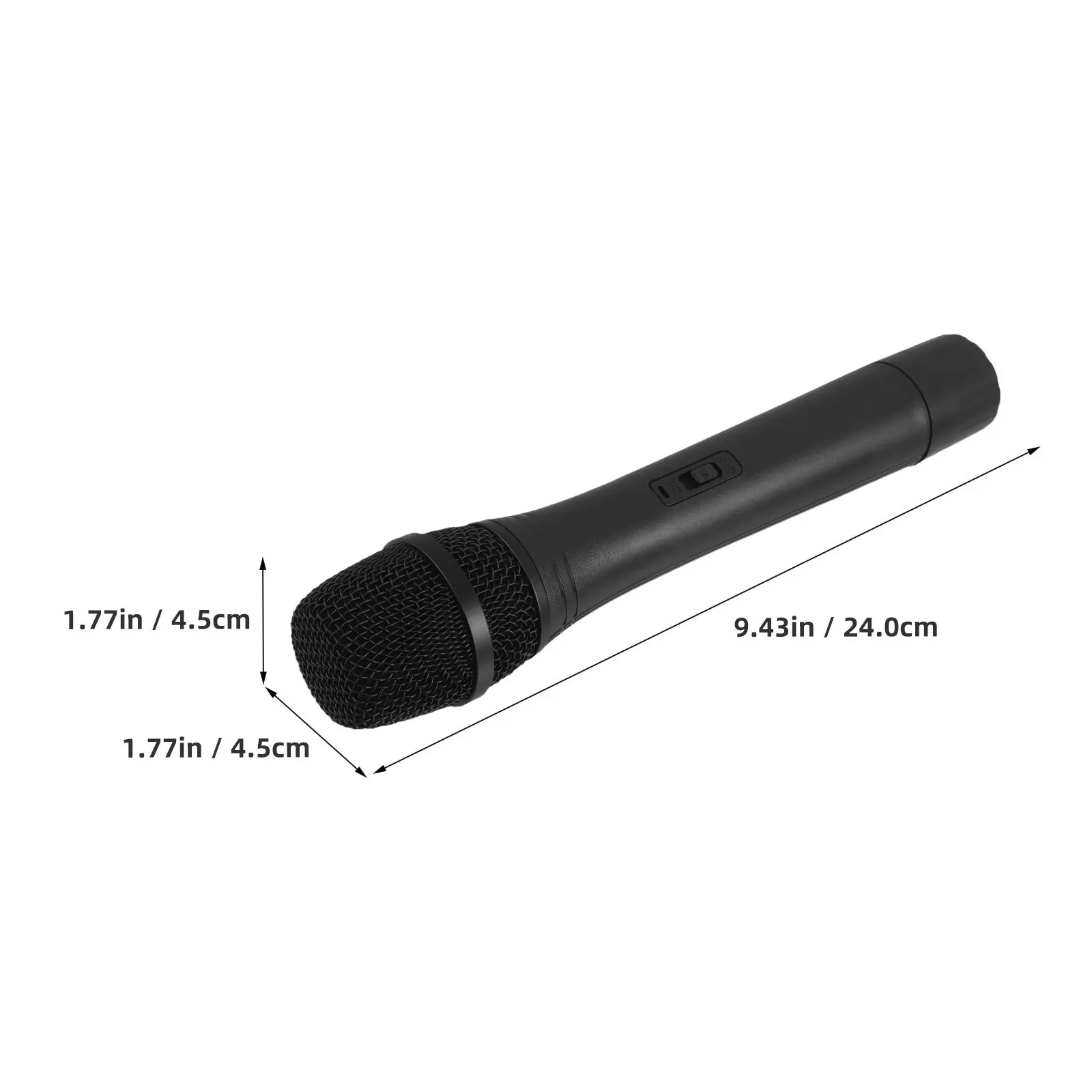 Black Pretend Microphone Simulation Prop Realistic Plastic Mic for Stage Role Performance Cosplay Music Party Halloween
