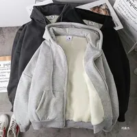 Men's Hoodie Sweatshirt Thickened Fleece Casual Outerwear Spring Autumn Winter New Arrival Street Style Unisex Jacket
