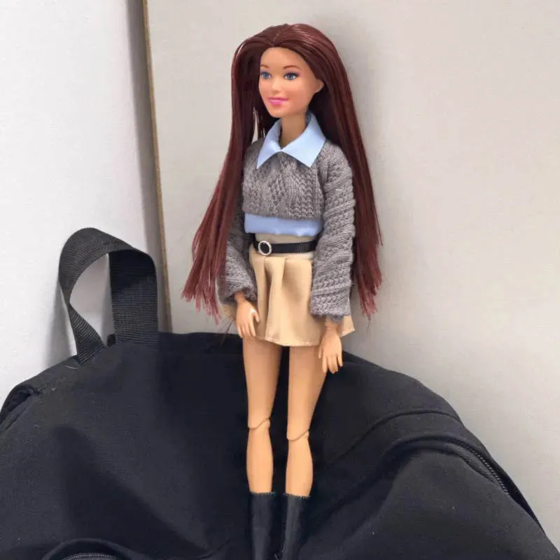 2025 nouvelle mode supermodèle poupée collège Style vêtements ensemble 30 cm 1/6 BJD poupée articulations mobile cheveux épais fille jouer maison jouets cadeau