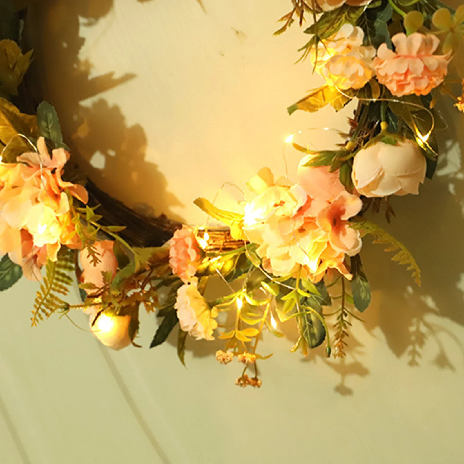 

Simulated Camellia Wreath Summer Leaf Door Decor Front Artificial Outdoor Garden Eucalyptus Party Wedding Anniversary Betrothal