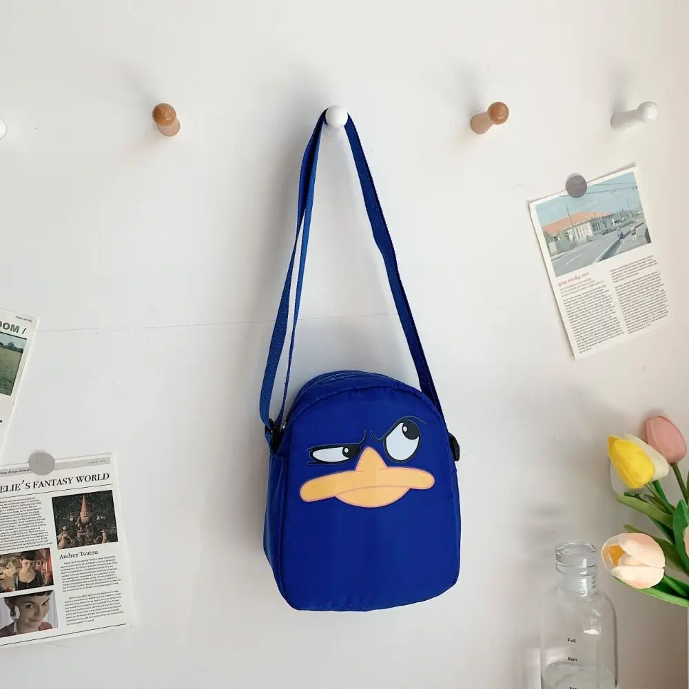 Fashion Canvas Cartoon Print Shoulder Bag Solid Color Multifunctional All-match Shoulder Bags Zipper Casual Handbag