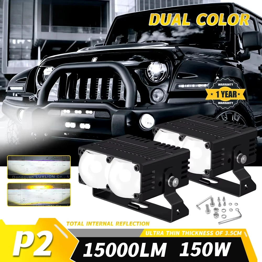 LED Projector Lens 3 inch Mini LED Motorcycle Driving Light 15000LM 6000K Spotlight, Truck ATV 4X4 4WD Road Work Light