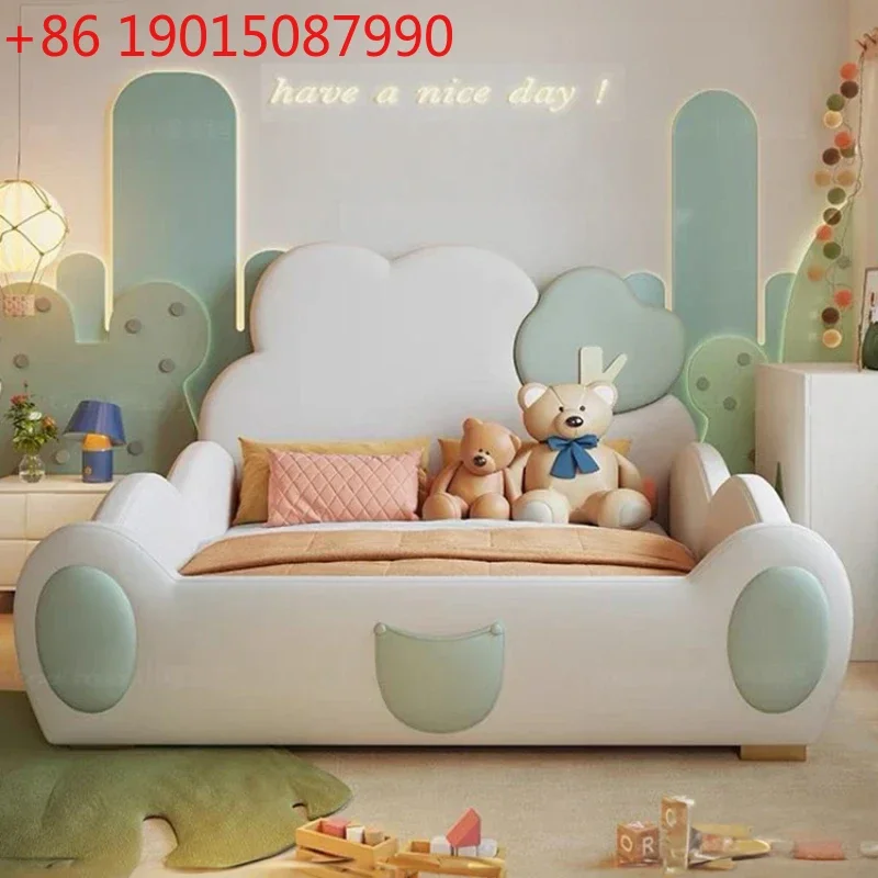 Marco de Cama moderno de lujo, Camas bonitas de estilo nórdico europeo para habitación de niños, Cama Montessoriana Infantil de princesa para niñas y niños, muebles de dormitorio