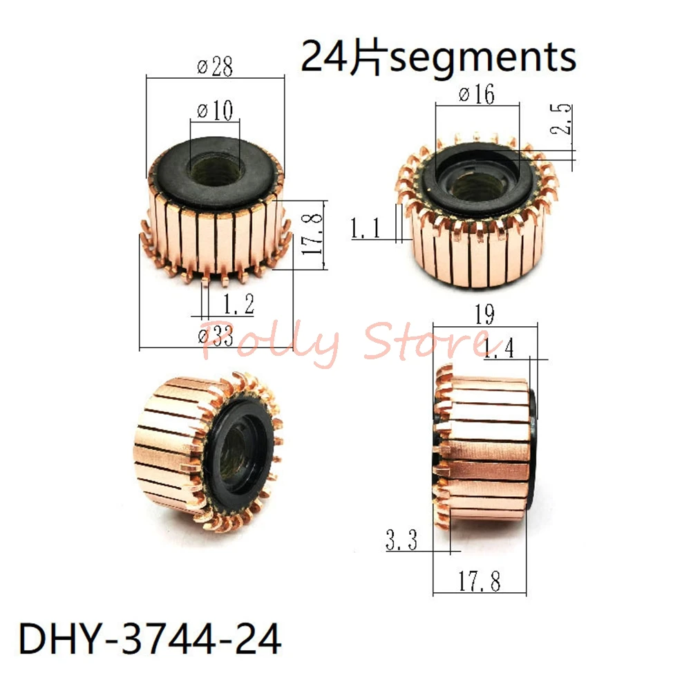 5pcs DHY-3744-24 28*10*17.8(20)*24P Copper Bars Alternator Electric Motor Commutator Hook for 65 ElectricHammer 230 AngleGrinder