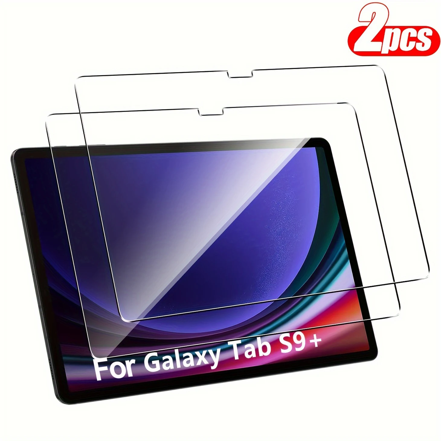 2pcs 9H Tempered Glass For Samsung Galaxy Tab S9 Plus 12.4'' 2023 S9+ SM-X810 SM-X816B Clear Anti Scratch Screen Protective Film