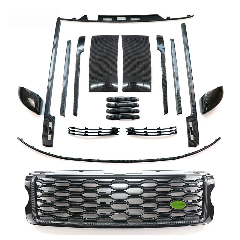 Suitable for 2013-2017 Land Rover Range Rover Executive Body Kit Carbon Fiber Grille Shark Jaw Decorative Strip Axle Extension