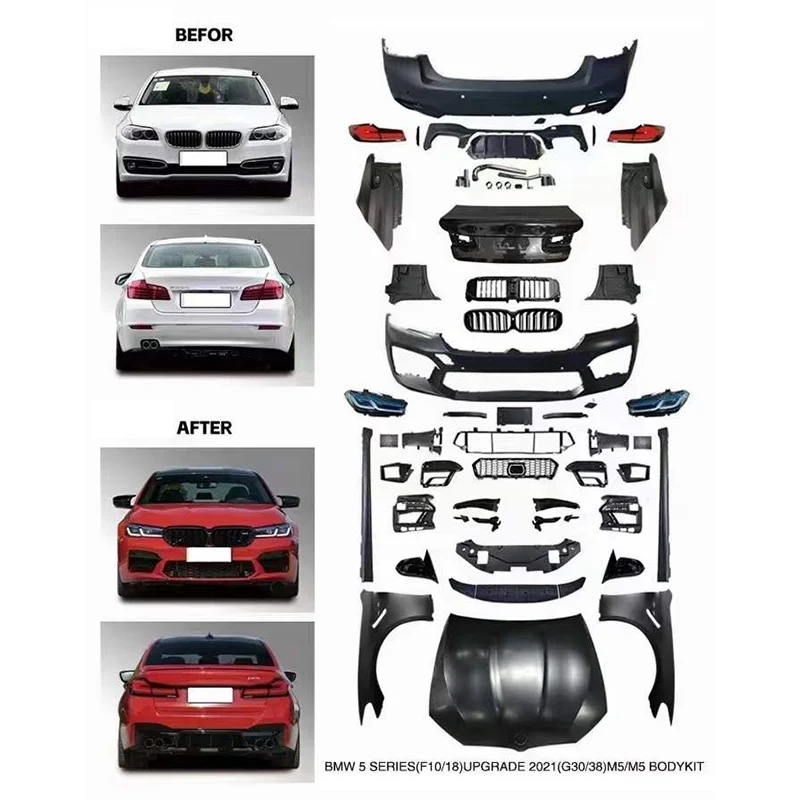 Body Kit for’BMW 5 Series F10 F18 Facelift to 2023 G30 F90 M5 Car Bumper Front Bumper Rear Bumper Side Skirt (Need to Cut) view 3