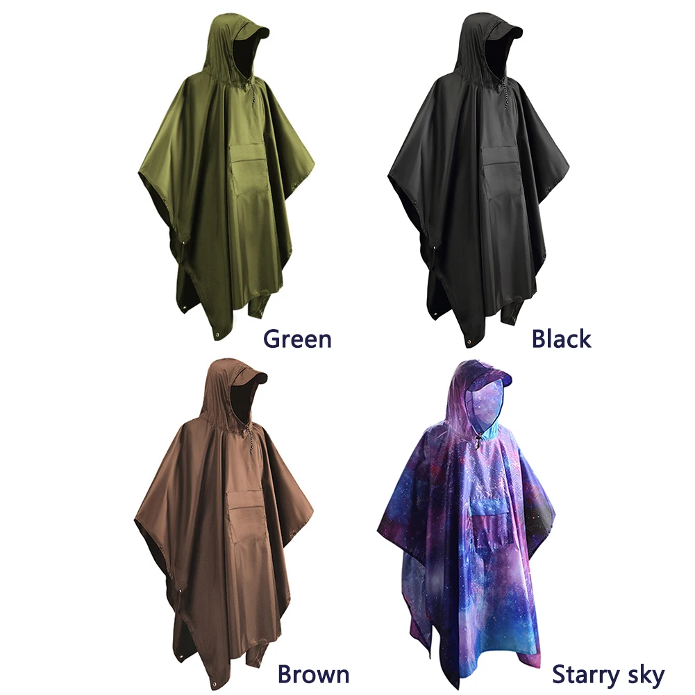 Rain Coat Motorcycle Rain Poncho Lightweight Waterproof Extra Long Raincoat Reusable Hiking Hooded Coat with Pocket