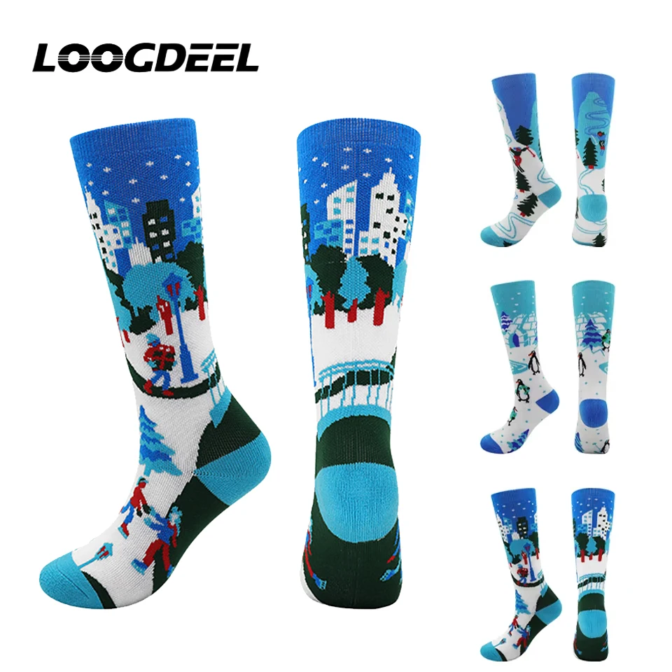 Loogdeel 1 Pair Merino Wool Socks Ski Socks Towel Bottom Snow Socks Winter Children's Ski Socks Long Tube Thickened Warm