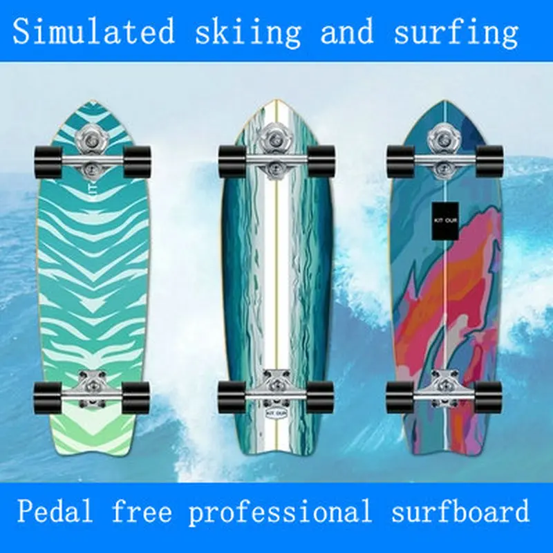 

Professional Land Surfboard Skateboard Land Surfboard Pedal Free Simulated Skiing Surfing Teaching Adult Children Maple Skateboa