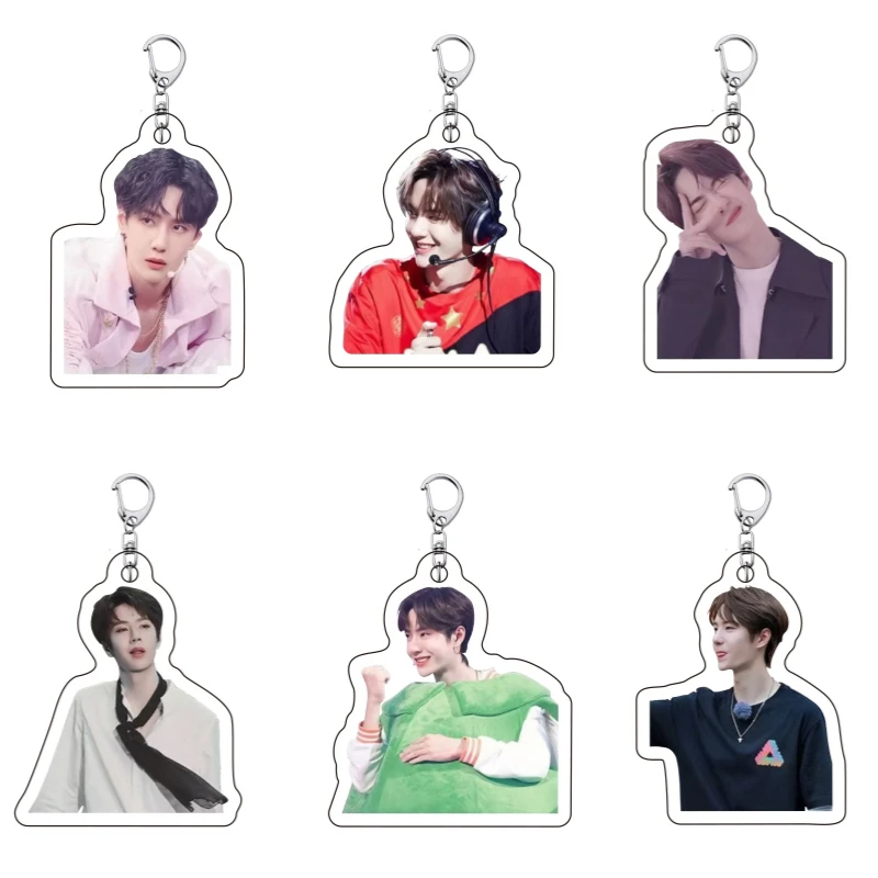 Wang Yibo Acrylic Keychain Pendant Handsome Actor Singer Pendant Cute Idol Charm Creative Gift for Fans Bag Decor Collectible