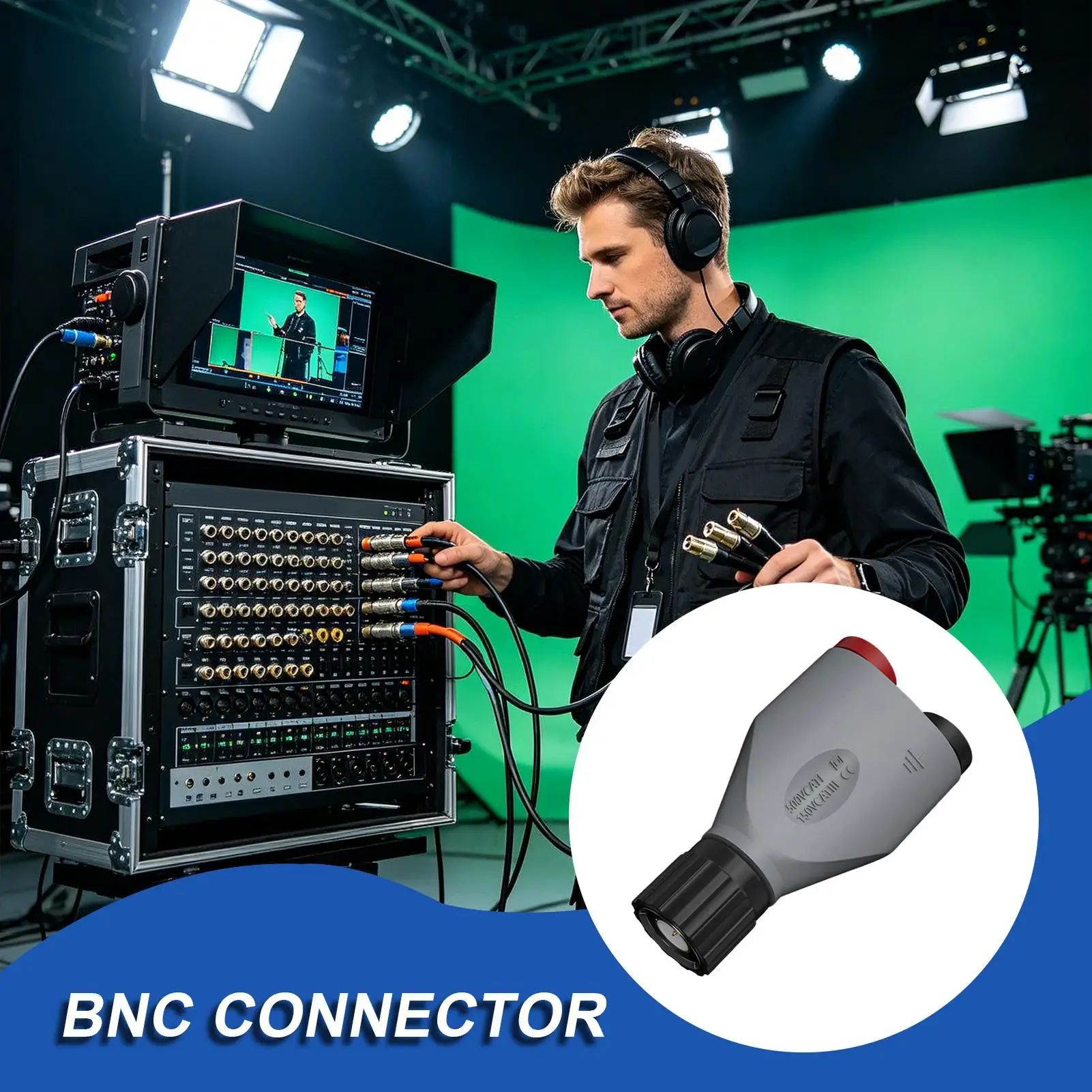 BNC Connectors Cable Signal Coupler BNC Compression Connector For Indoor Outdoor Security Camera Electrician Industry Home