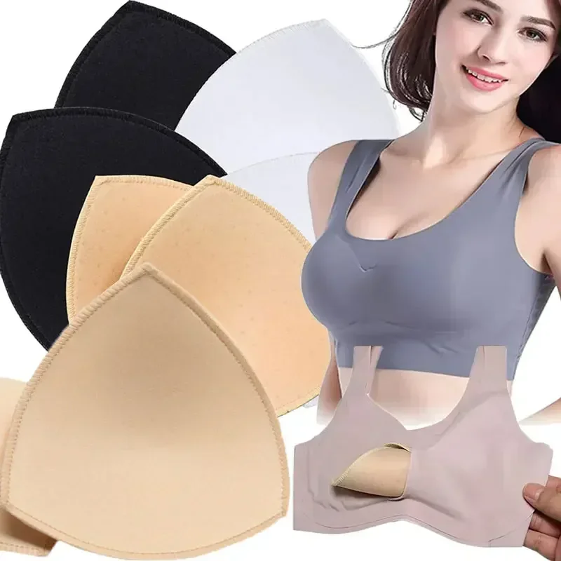 3 Pairs Women Removable Bra Pads Inserts With Edge Lock Swimsuit Insert Pads Sponge Underwear Bikini Pads